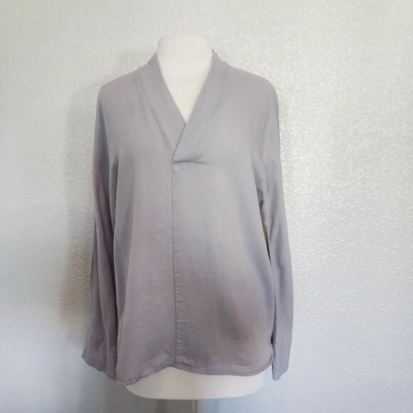 Kidoriman Linen Blend Long Sleeve Laggen Look V-Neck Size XL - Picture 1 of 12